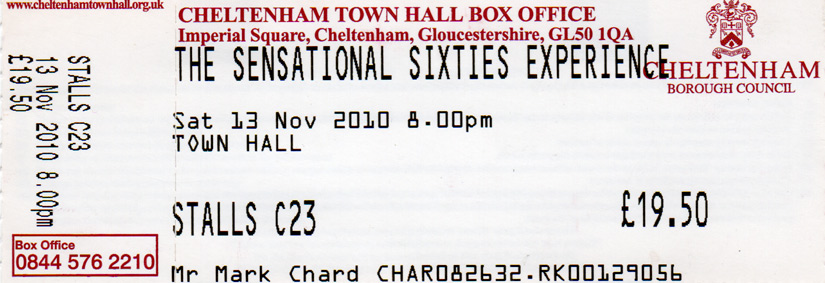 THE SENSATIONAL 60's EXPERIENCE Ticket